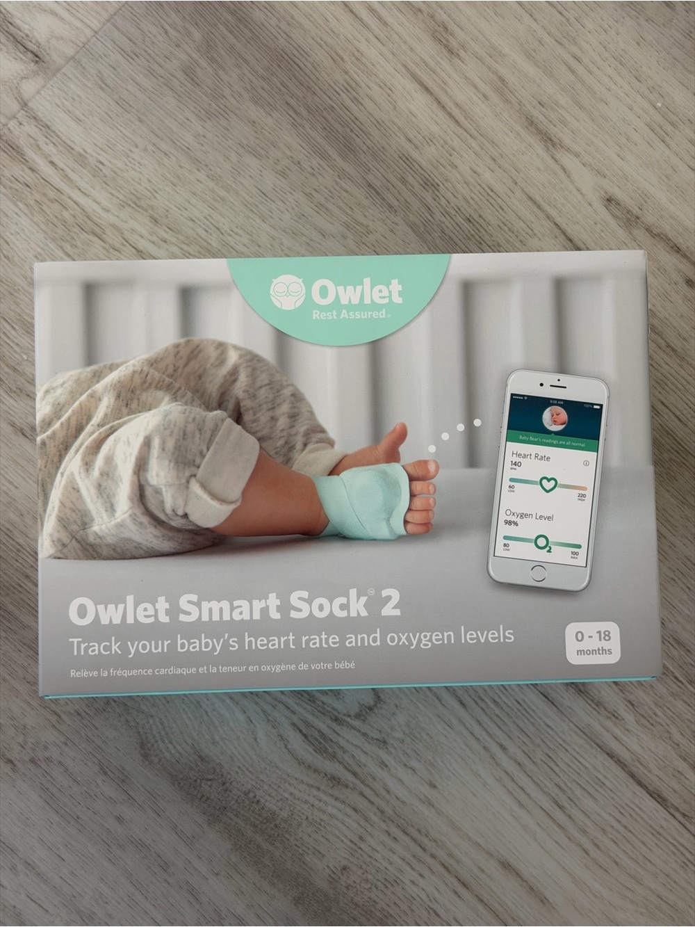 Owlet Smart Sock 2 Baby Monitor Sock in Mint